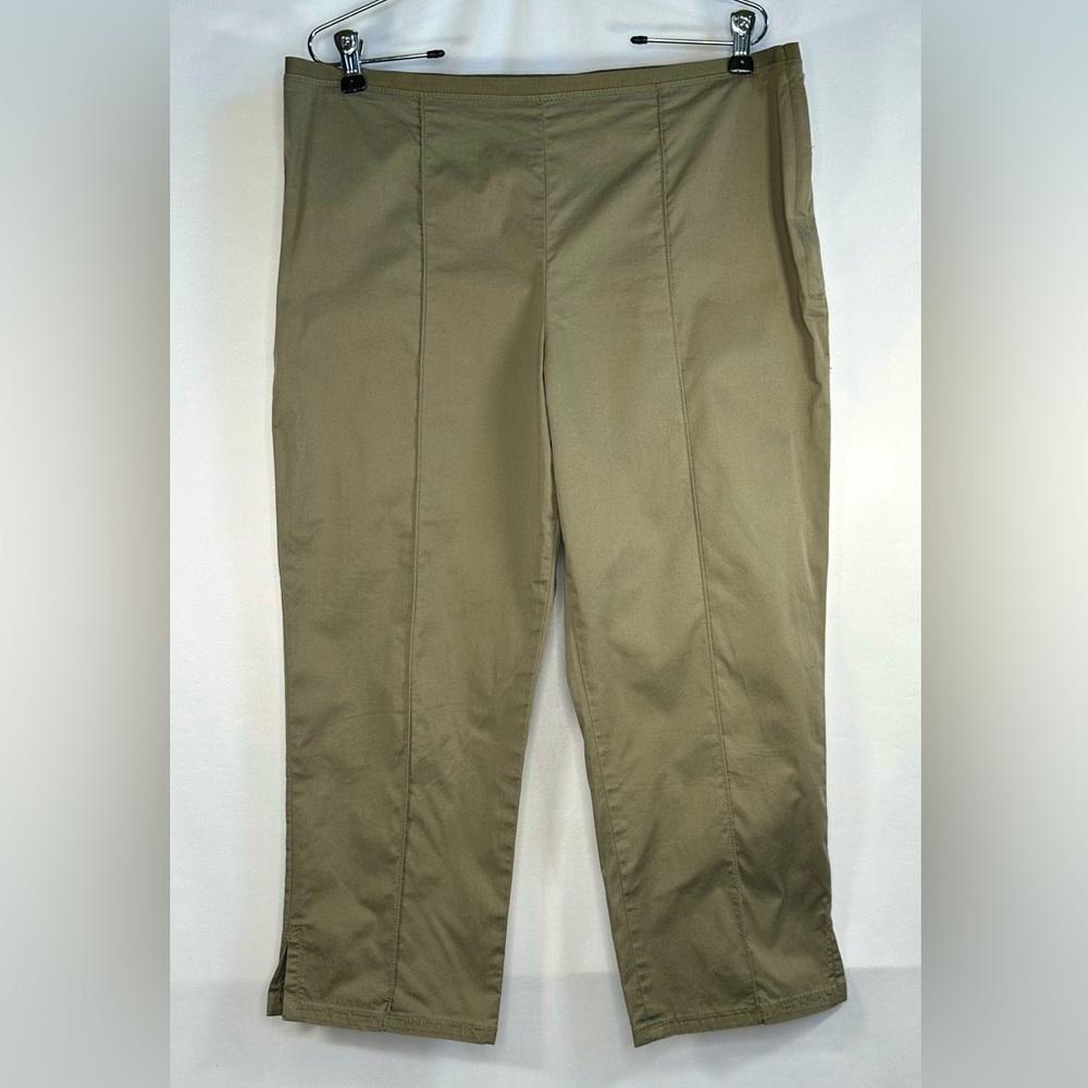 Gap Women’s Olive Crop Pants Side Zip‎ Lightweight Breathable Outdoors Sz 14